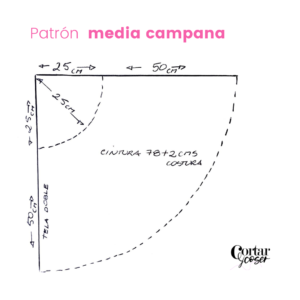 Patrón de falda media campana-Taimir Rivas